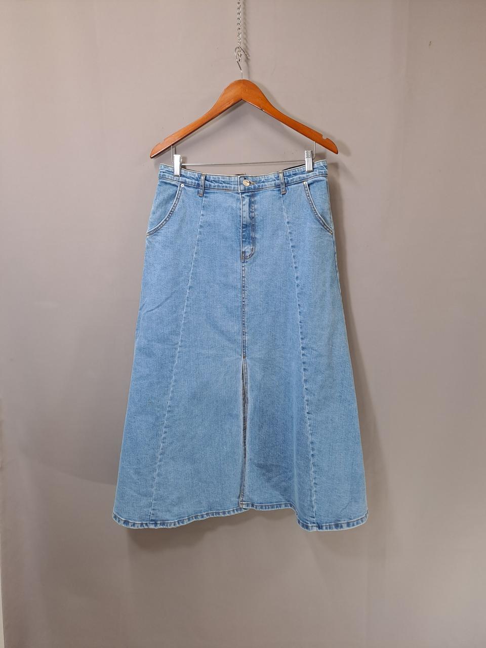 허리밴드 트임 롱 스커트