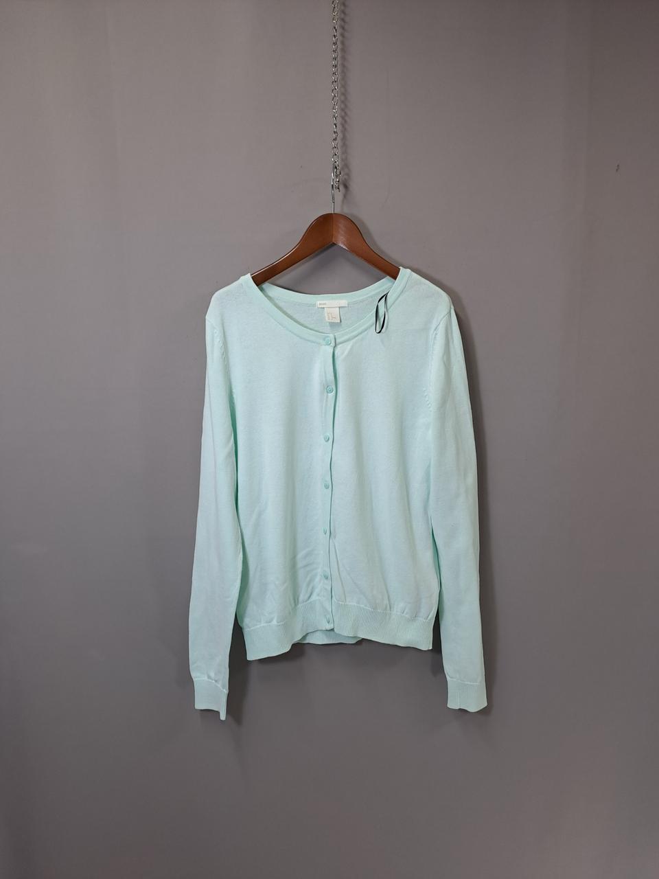H.M 베이직 라이트 민트 니트 가디건