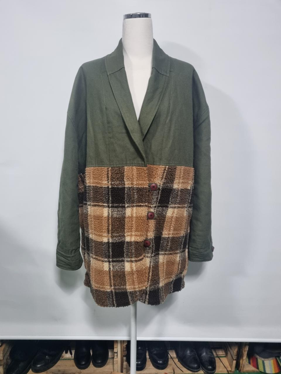 율하네 오버핏 데님 후리스 자켓