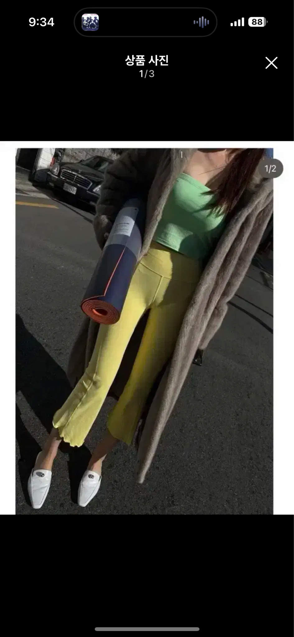 (강자매)레몬 7부 물결 요가팬츠 /free