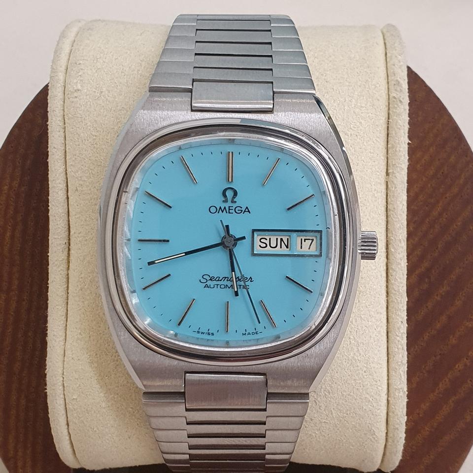 오메가 씨마스터 테레비 터콰이즈 다이얼 스틸 브레이슬릿