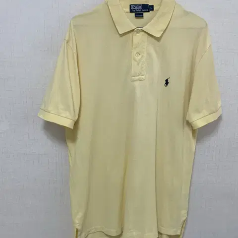 폴로 랄프로렌 반팔 카라티 피케 티셔츠 L 옐로우 블랙 포니