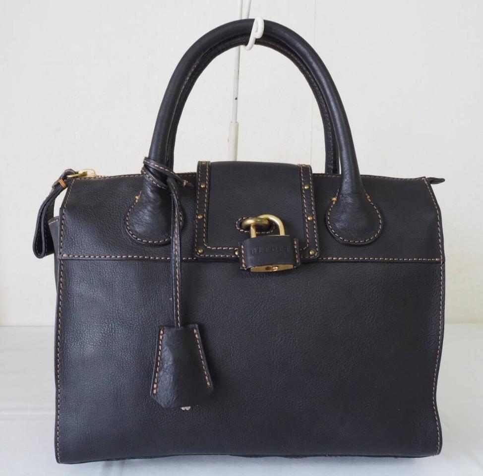 BLEUET 블루엣 천연 소가죽 블랙토트백