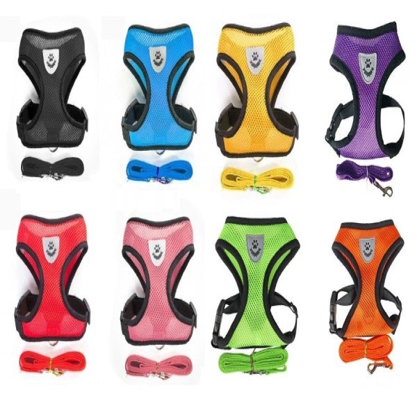 새 랜덤 발송 XS 사이즈 강아지 가슴줄 목줄 하네스 리드줄 운동 
