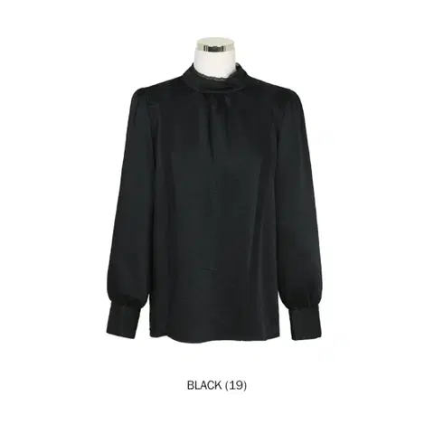 클라비스 하이넥 레이스 블라우스