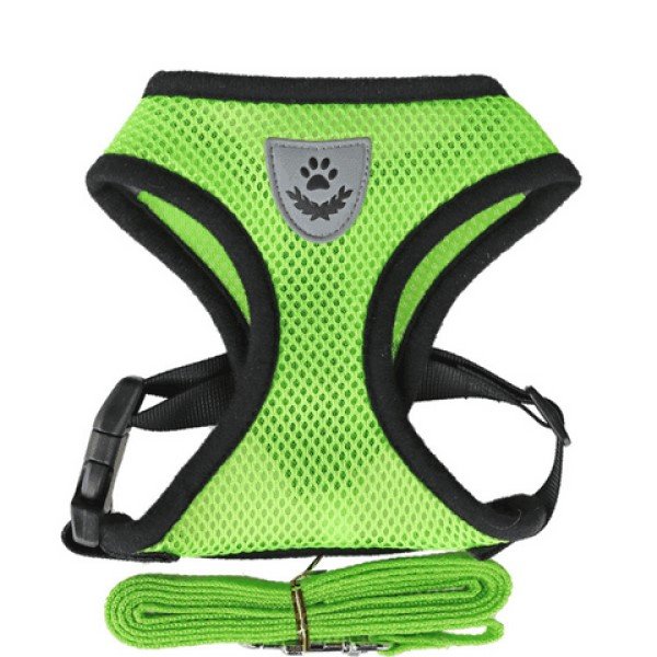새 그린색 XL 사이즈 강아지 가슴줄 목줄 하네스 리드줄