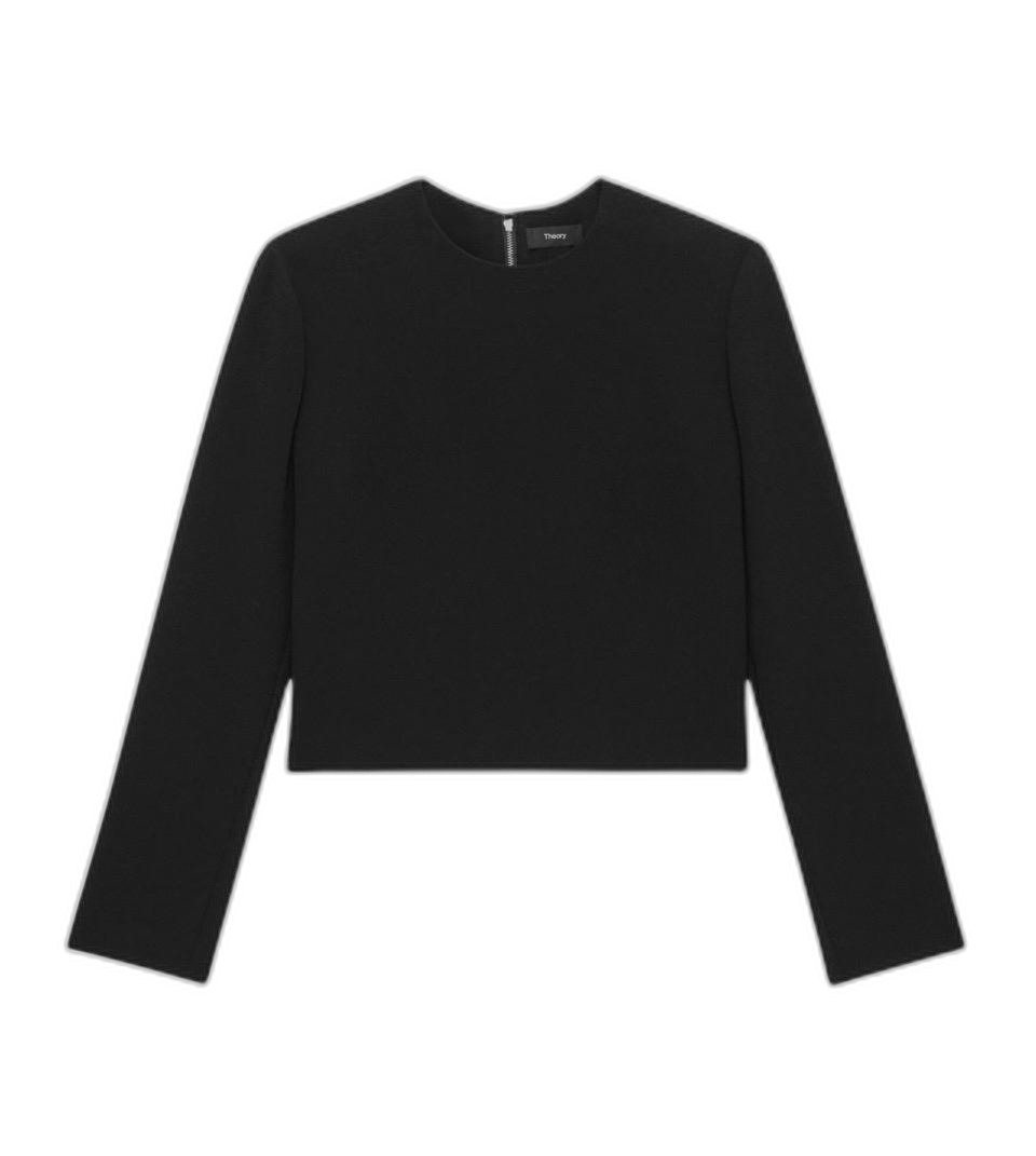 Theory 크롭탑 블라우스 블랙