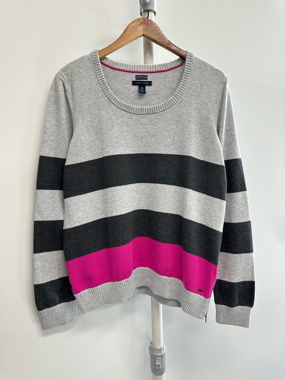 타미힐피거 지퍼 디자인 니트