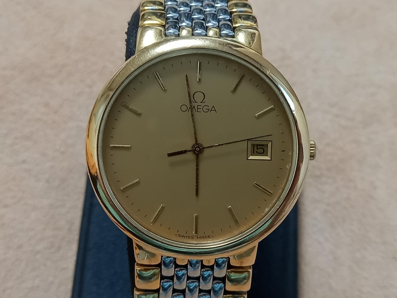 오메가 시계 빈티지 드빌 쿼츠 남성용 콤비