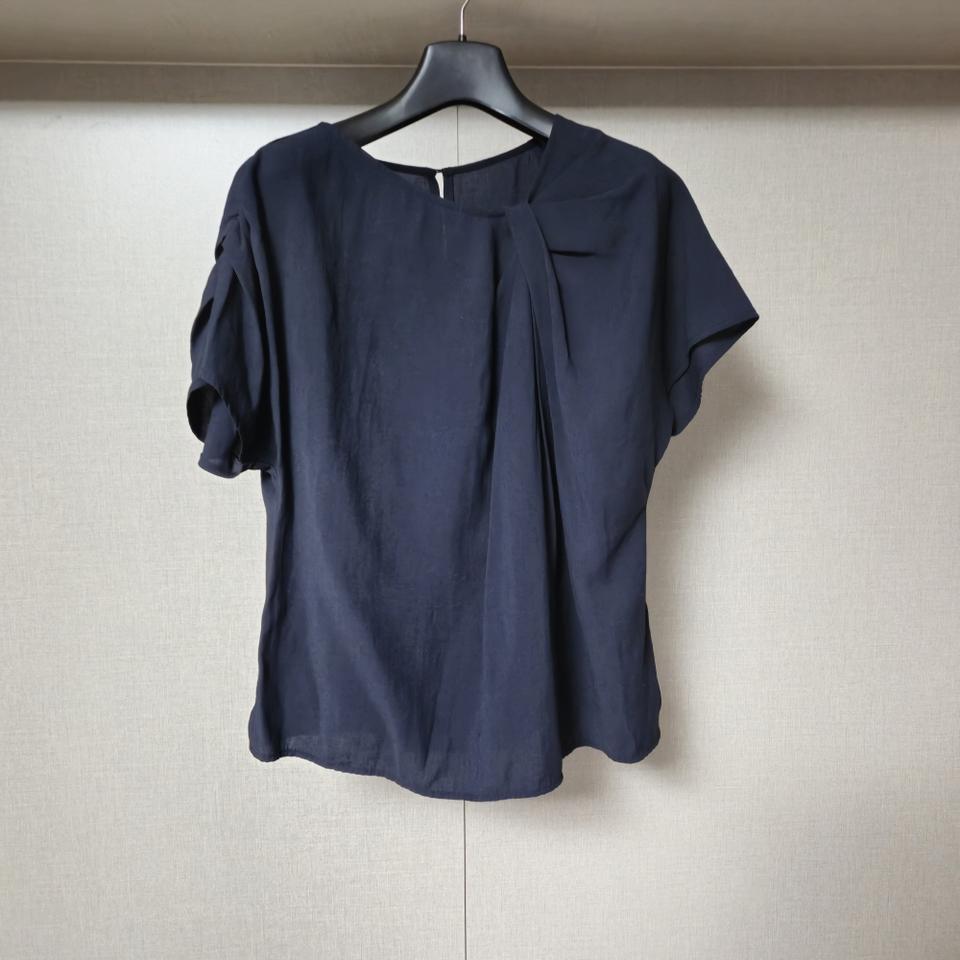 55)씨  SI  위빙 린넨 하프 블라우스