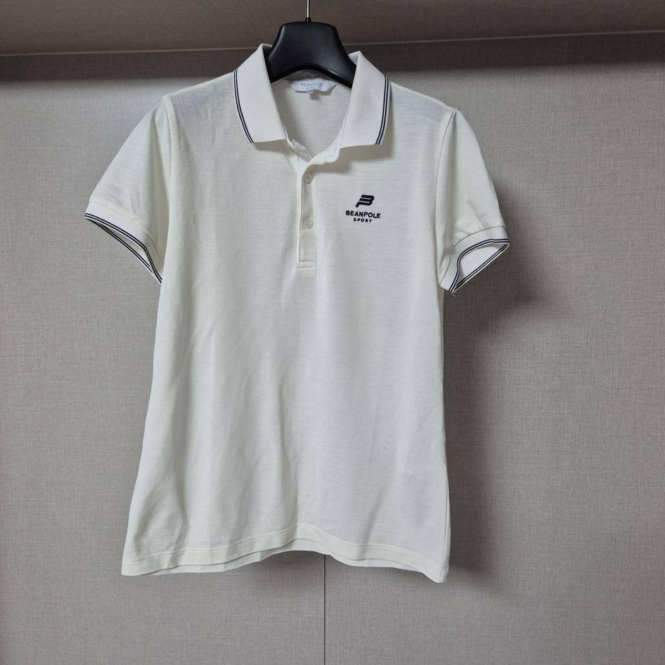 95)빈폴스포츠 아이보리 여성 COOLHAN 한지 솔리드 피케 티셔츠