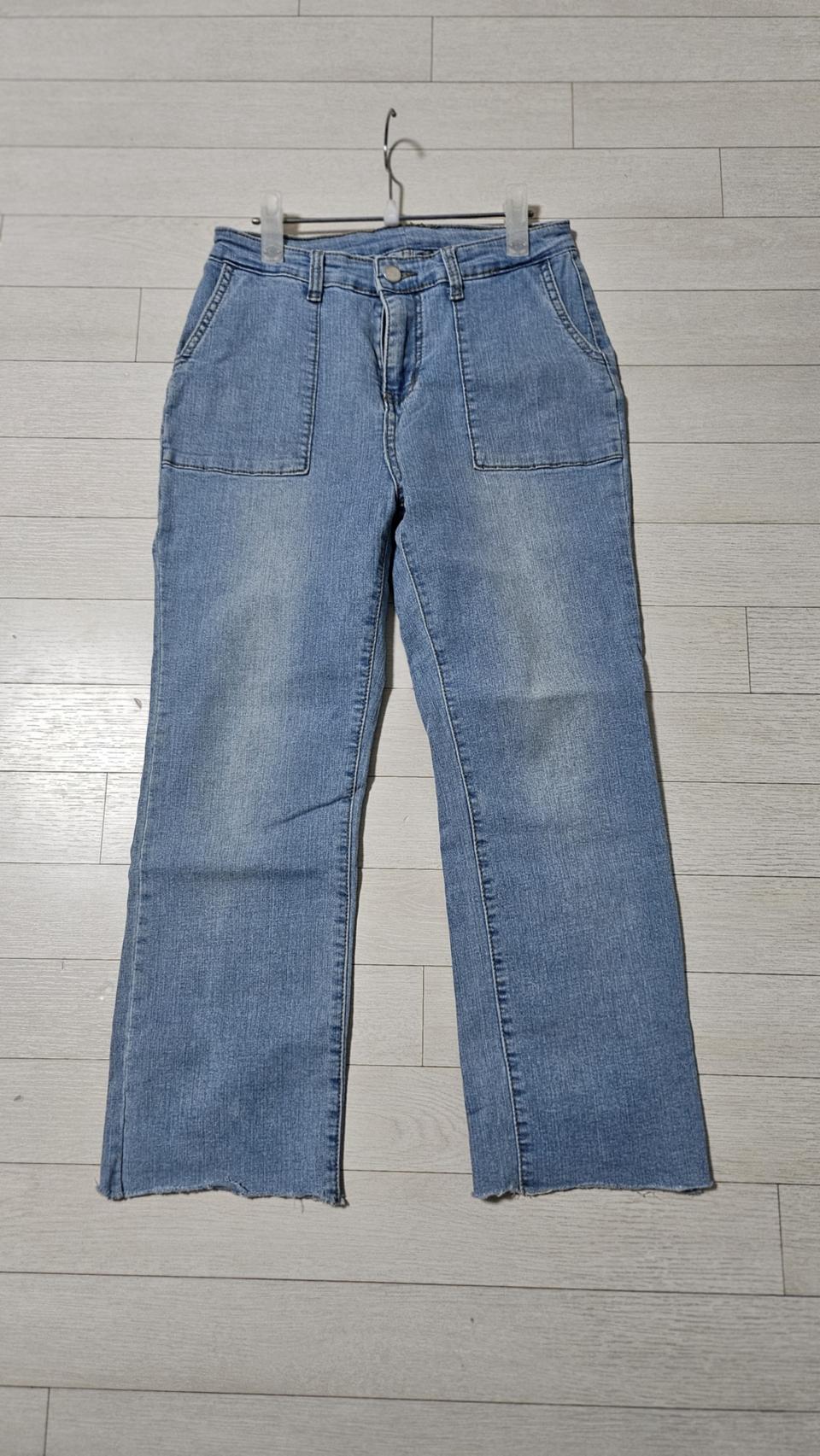 [S]여성-하이웨이스트 스판 일자청바지(연청)