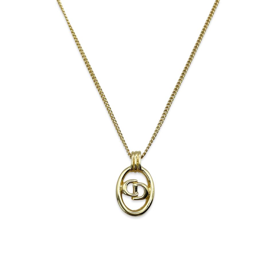 [정품] 디올 금장 써클 CD 로고 펜던트 목걸이