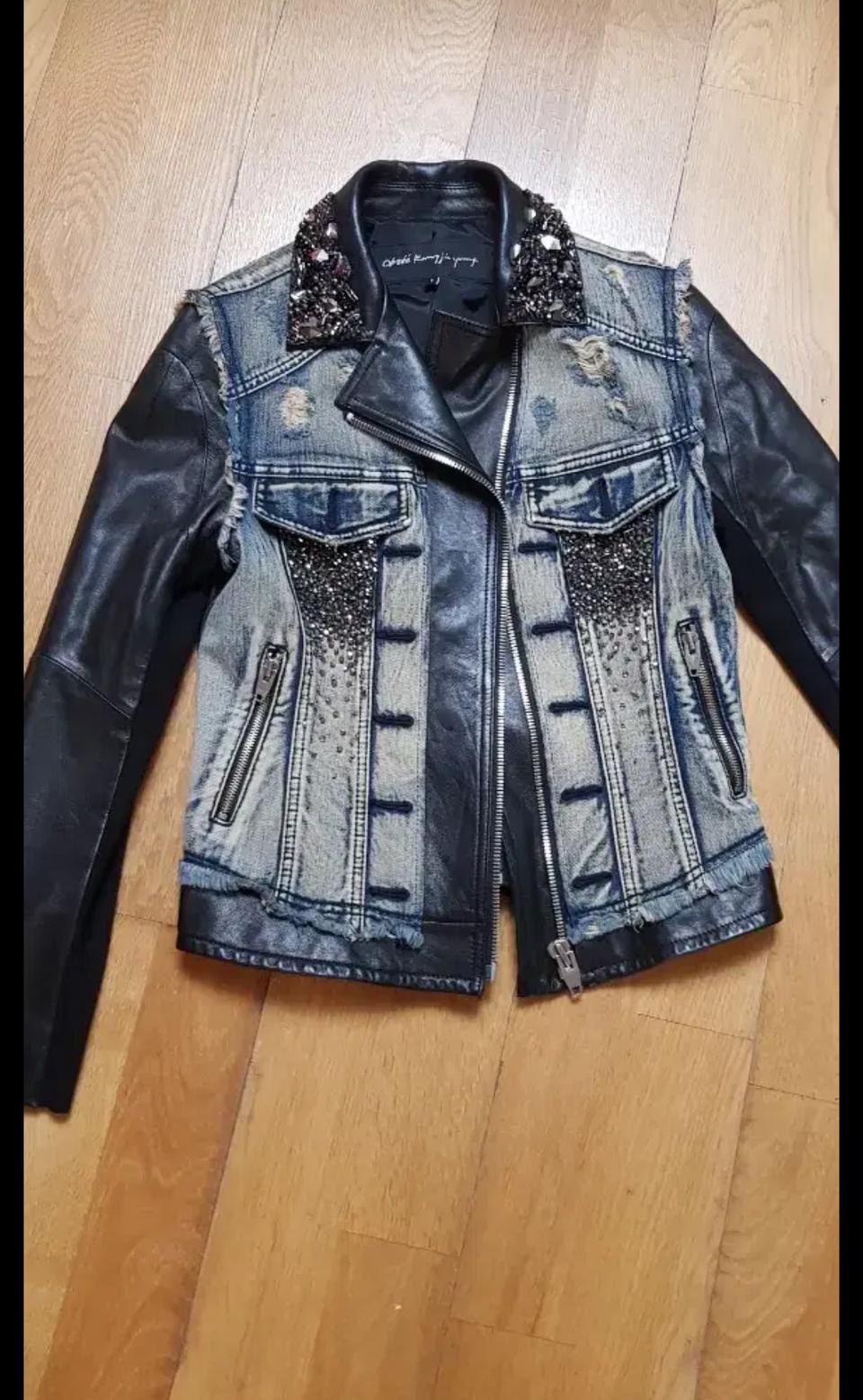 오브제 비즈가죽자켓 55