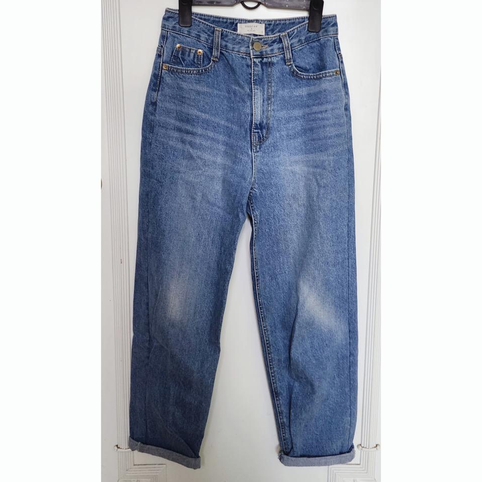 롤업 청바지 데님 배기바지 배기핏 테이퍼드핏 롤업진 워싱 하이웨스트