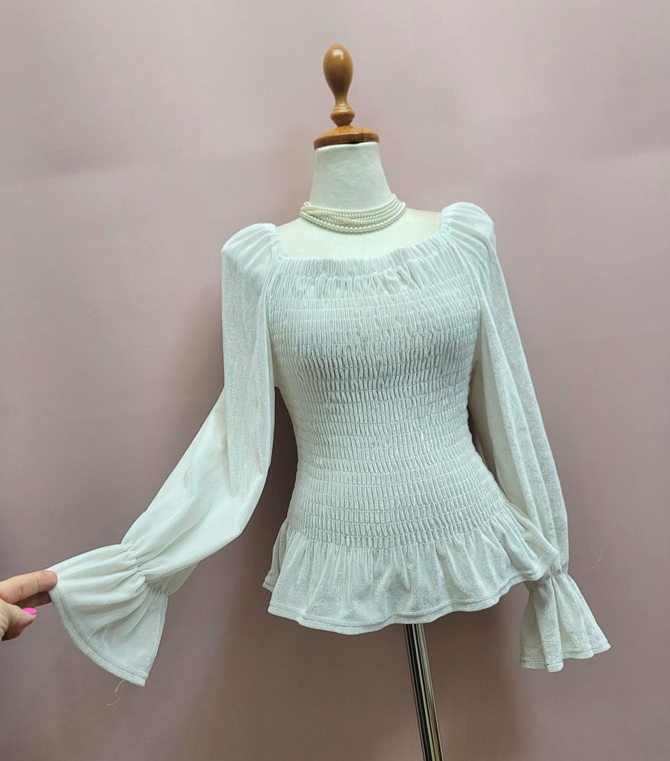 벨로아 스모킹밴딩 블라우스