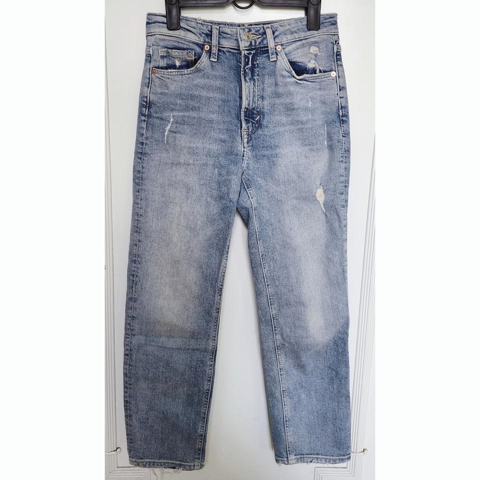 h&m 에이치앤엠 청바지 데님 슬림 일자핏 찢청 빈티지 하이웨스트