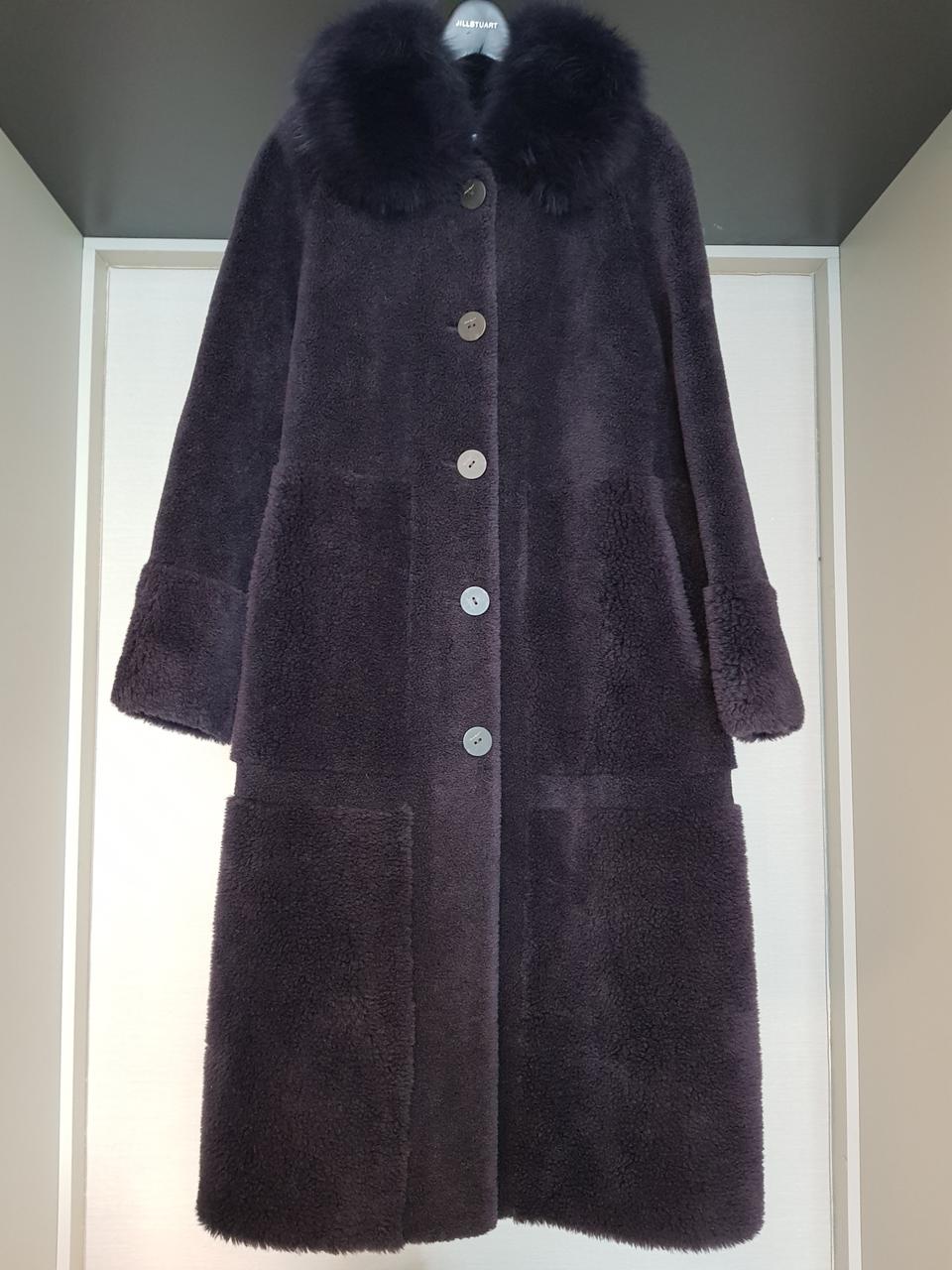 칼라거펠트 사가폭스퍼 양모롱코트(택포)