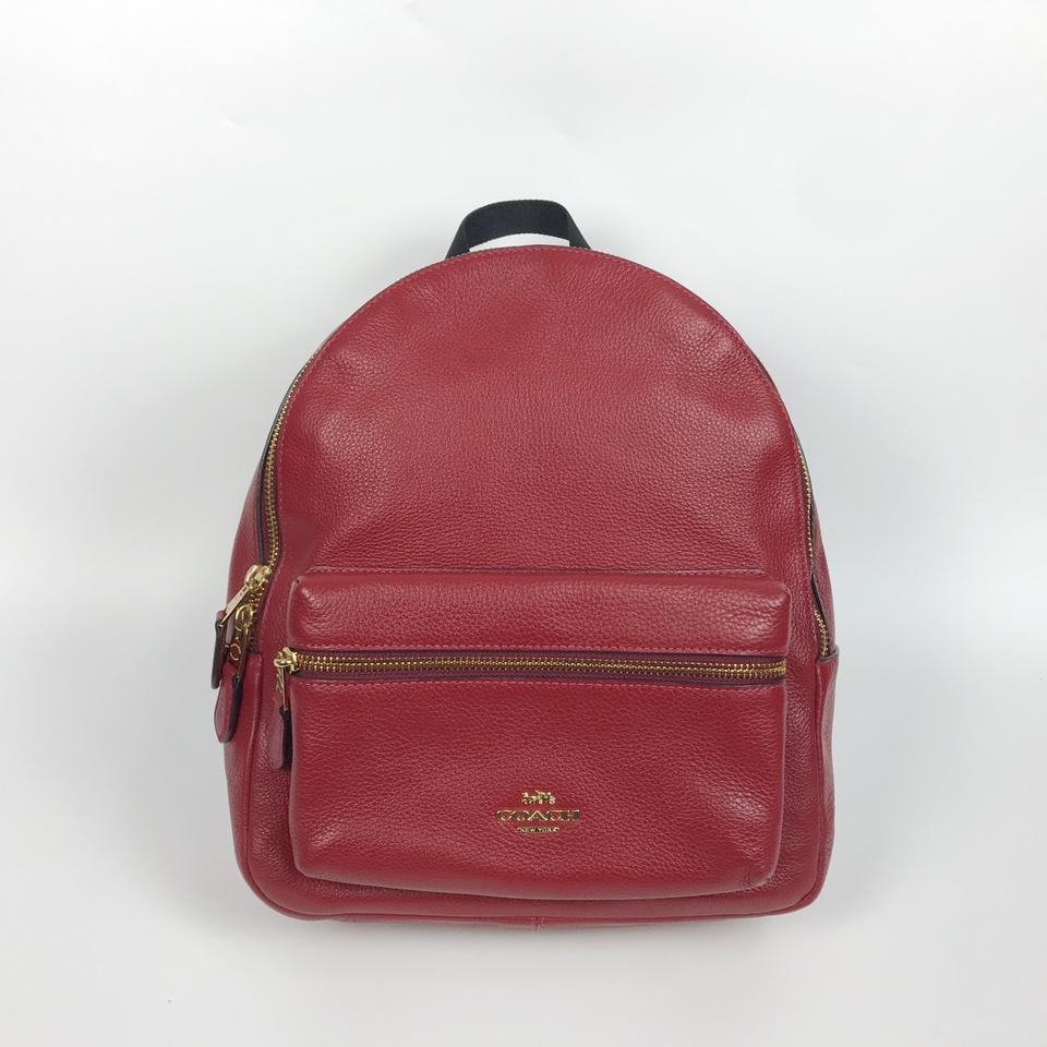 코치 COACH 레드 가죽 여성 백팩 가방