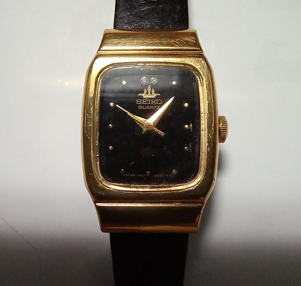 크레도르 전격출시전 세이코 크레도르 로고의 여성용 다이아몬드2P쿼츠시계