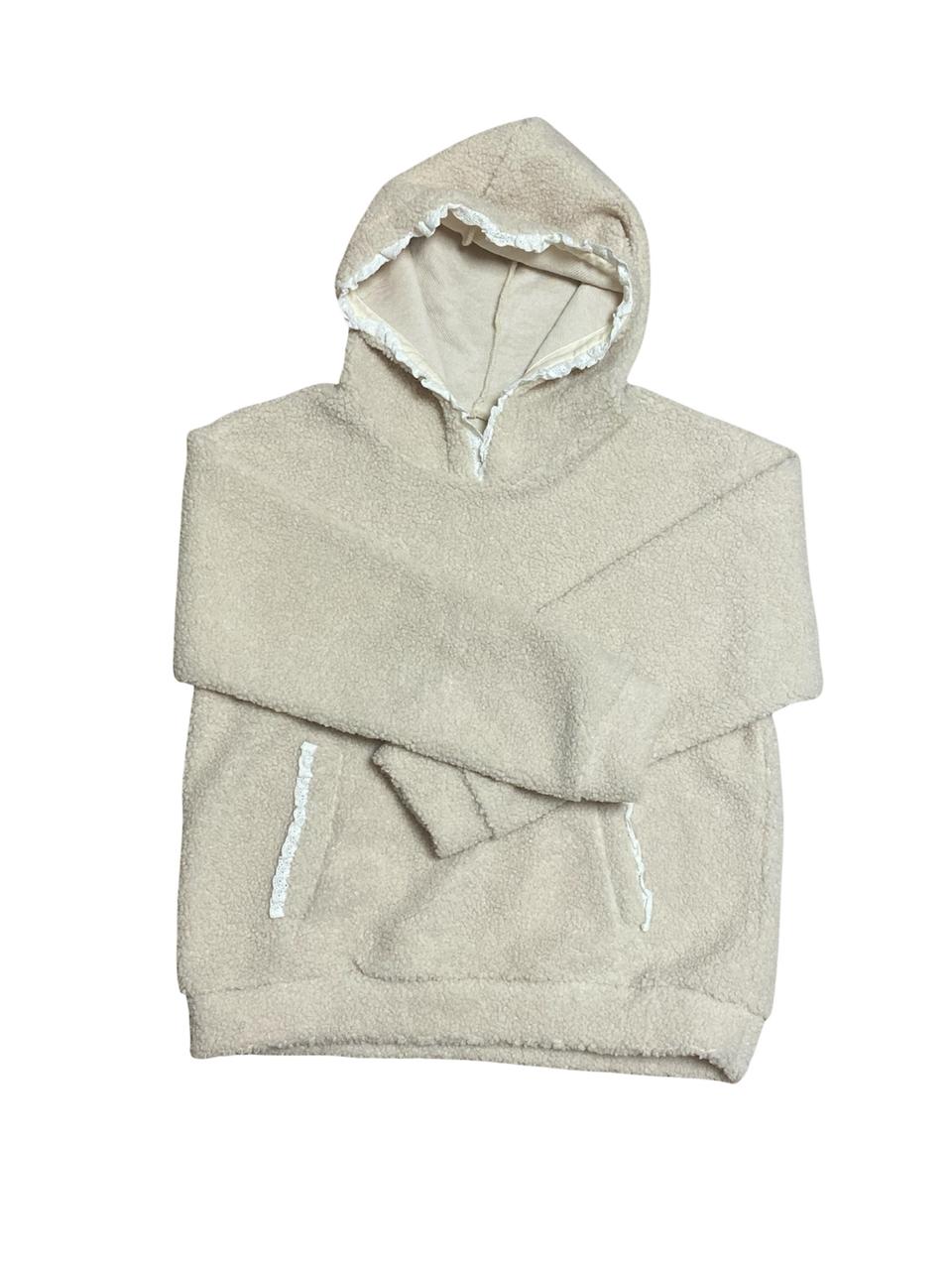 모리걸 레이스 양털 뽀글이 후드티