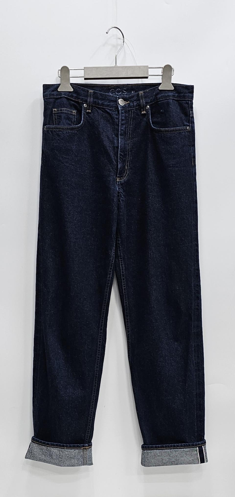 COS 코스 스트레이트 턴업 생지 청바지