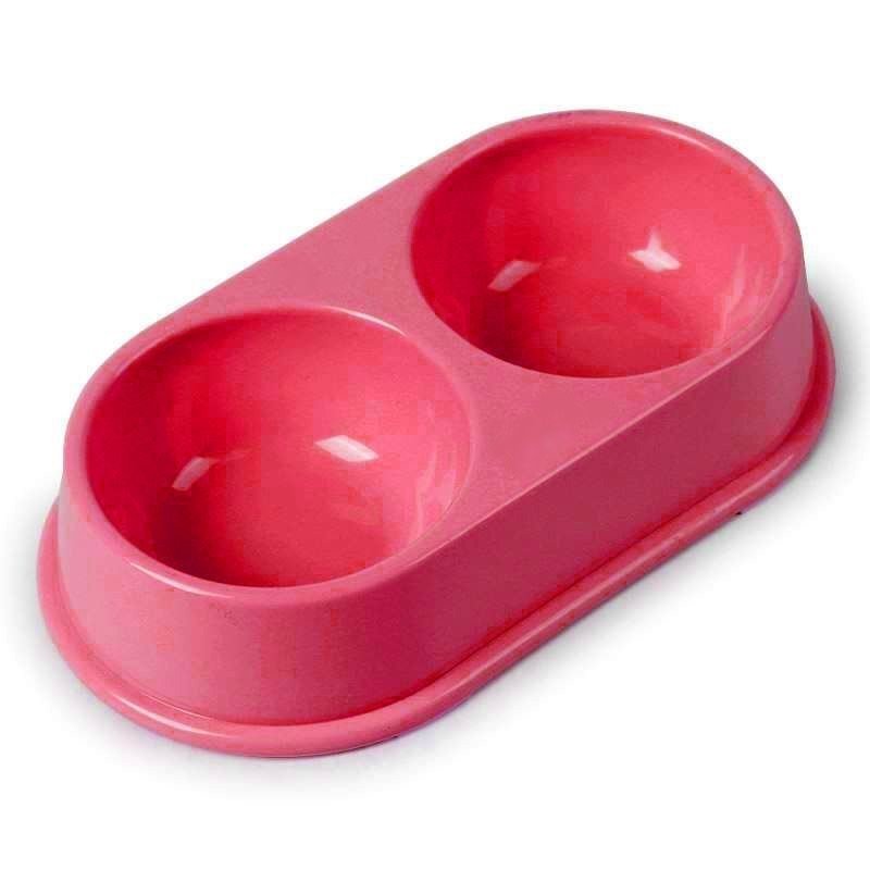 새 핑크색 2구 급식기 급수기 밥그릇 물그릇 접시 그릇 사료 물 밥 간식