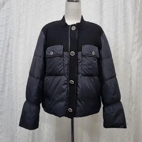 주크 ZOOC 니트 블록 구스 다운 점퍼 55