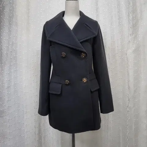 듀엘 더블버튼 블렌딩 하프코트