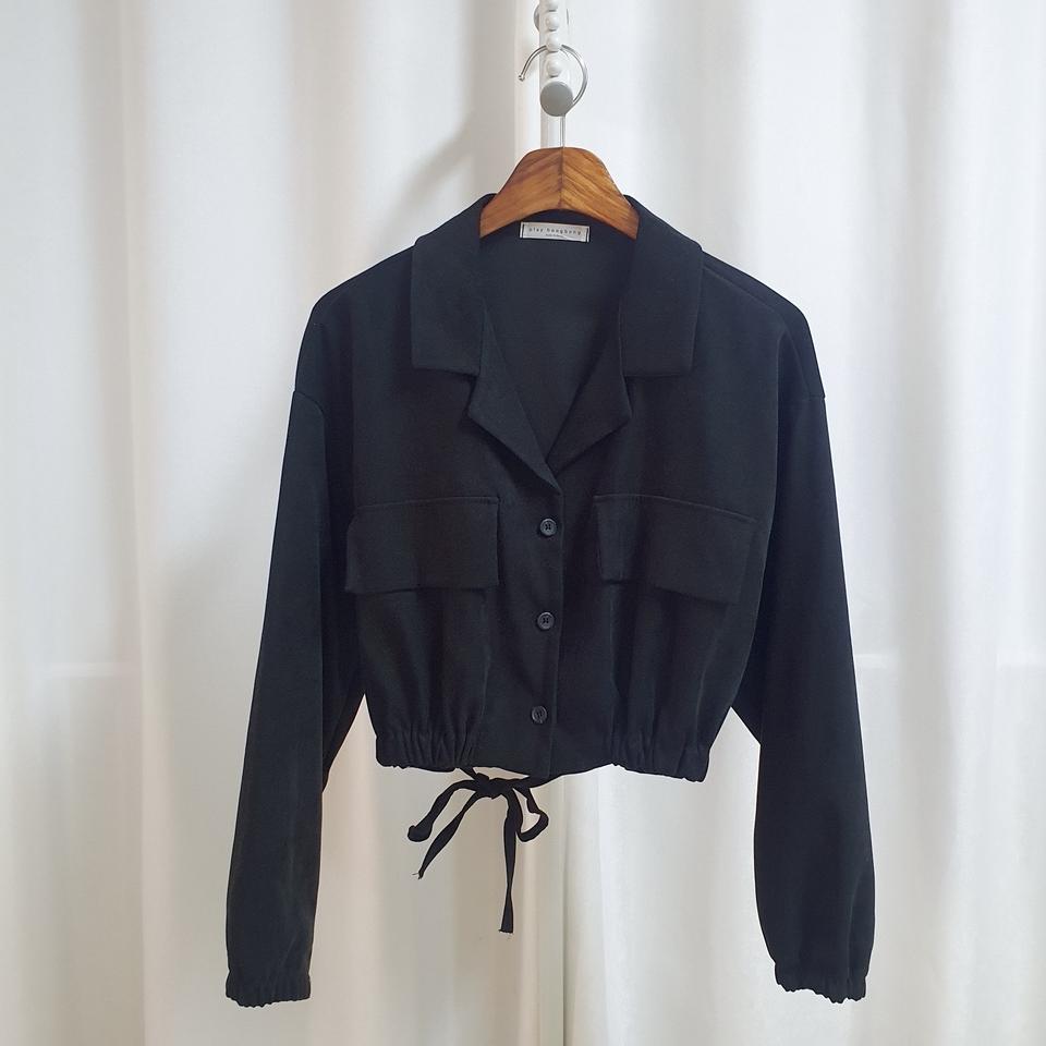 블랙 크롭 자켓 셔츠