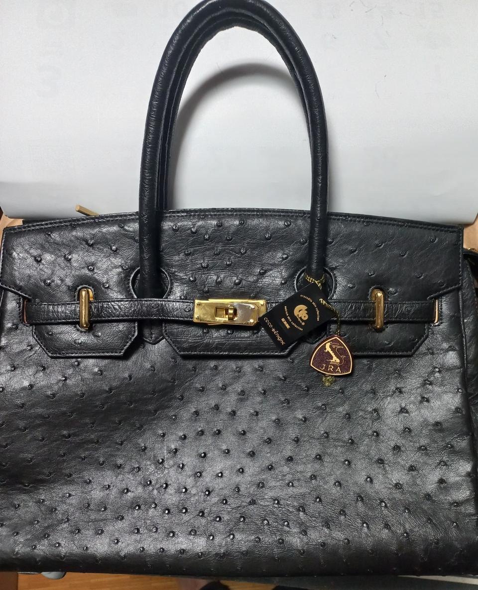 일본핸드매이드COCO-BENIGNE 오리지널 리얼타조가죽 블랙가방