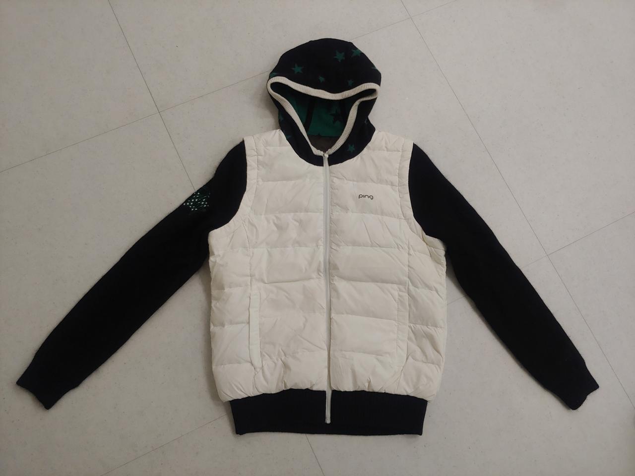 와이드앵글 니트+다운패딩