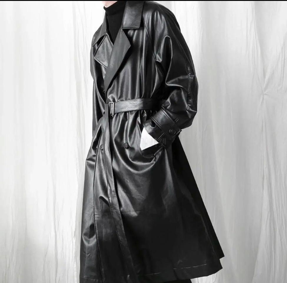 페이크레더 남성코트