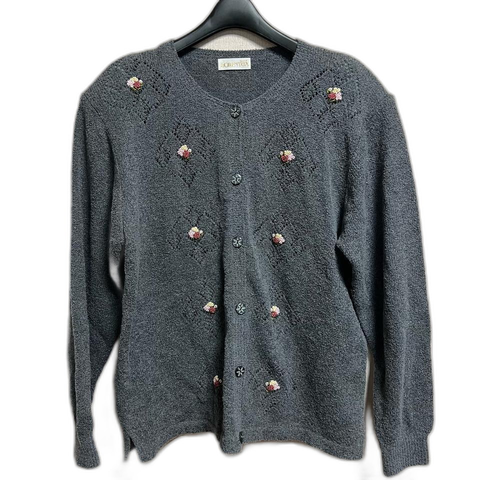 플라워자수 울 가디건(free)