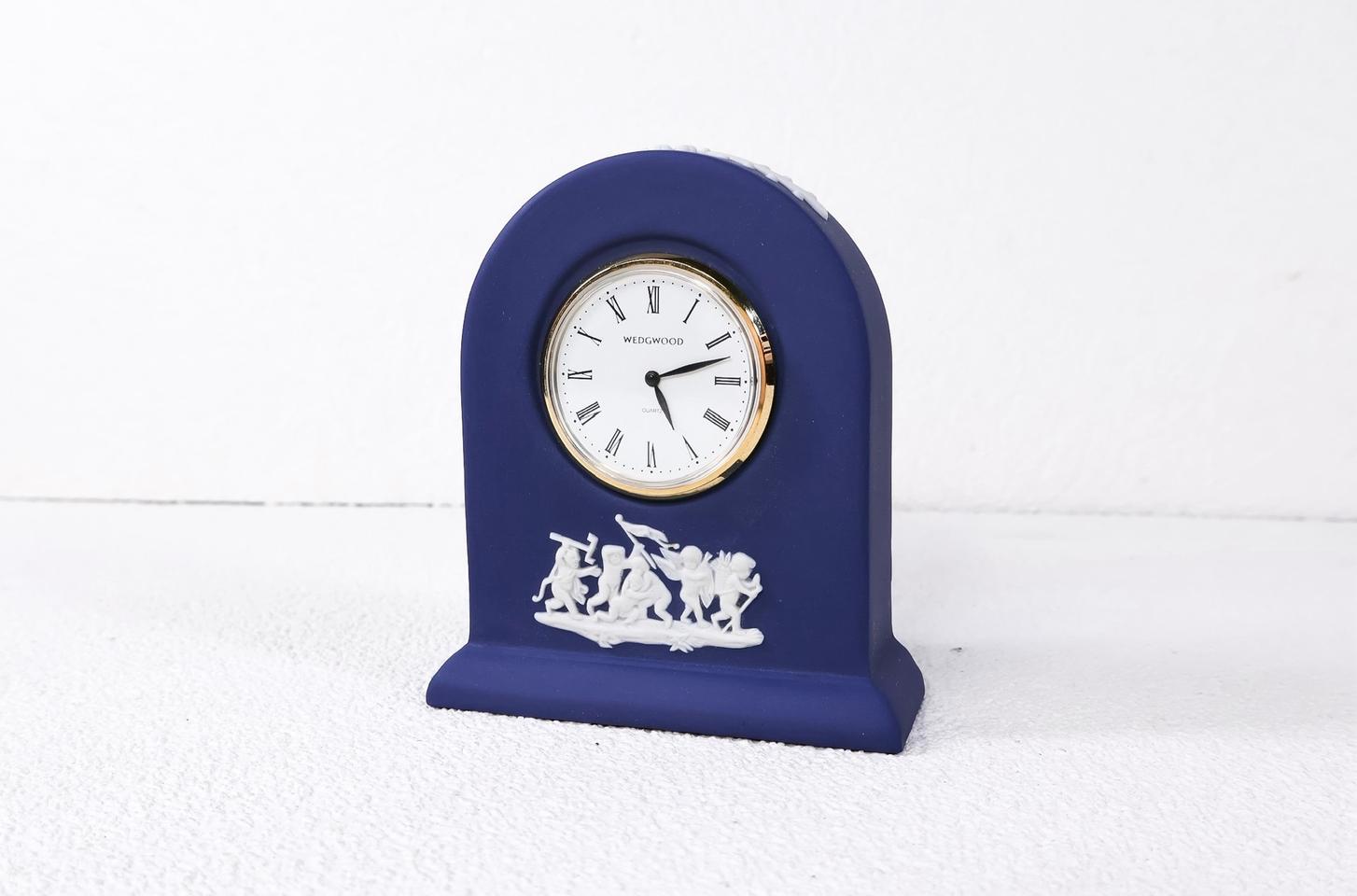 [영국앤틱] 웨지우드 제스퍼웨어 미니 탁상시계_다크블루
