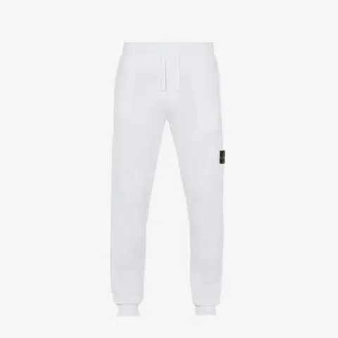 스톤아일랜드 코튼 플리스 화이트 카고 팬츠