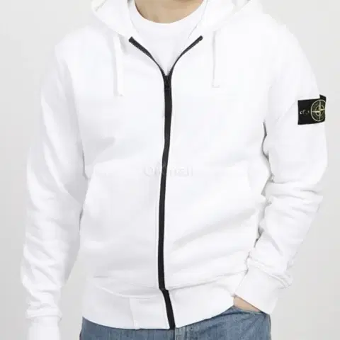 스톤아일랜드 코튼 플리스 레귤러 핏 후드집업