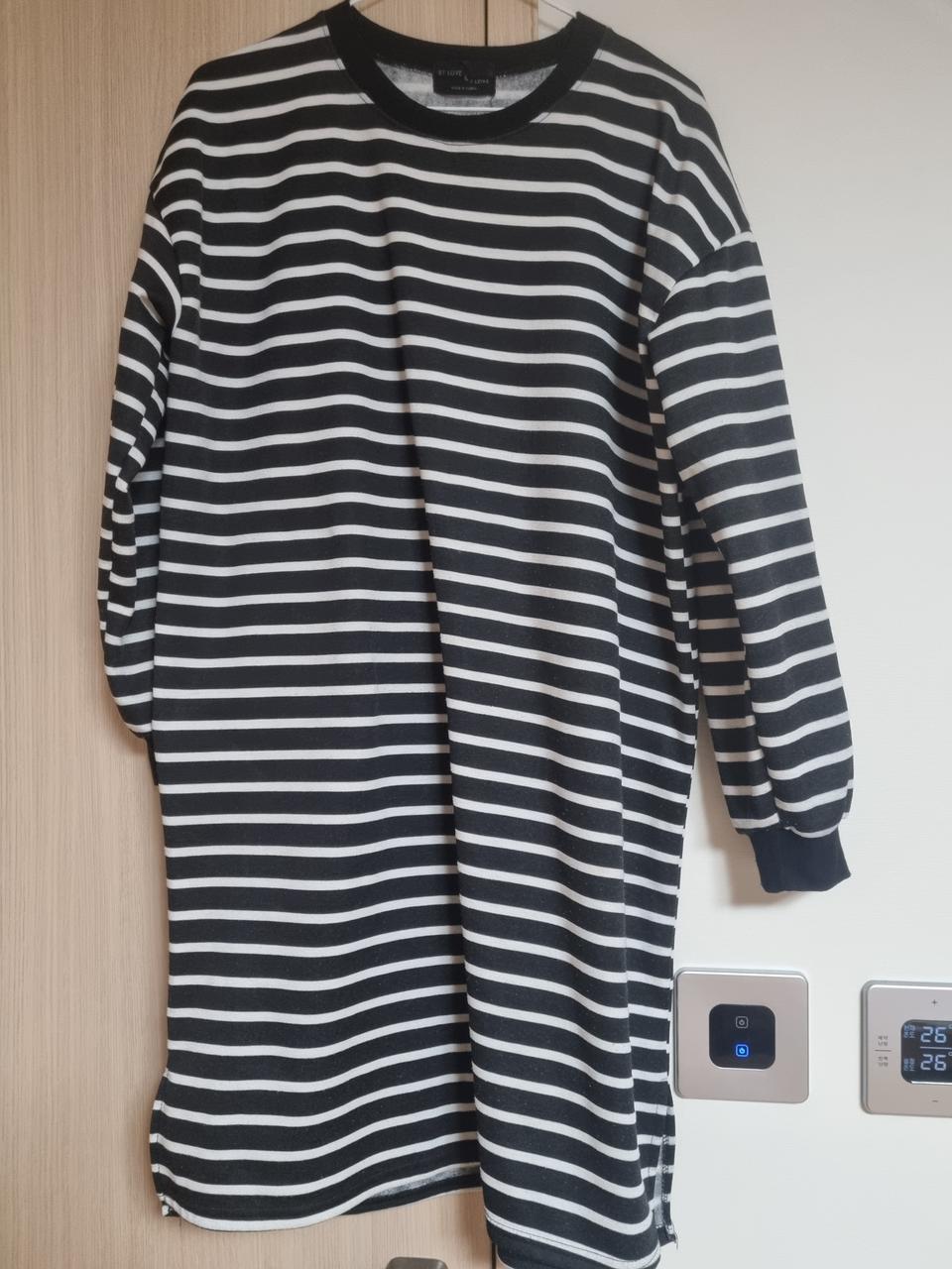 기모 스트라입 티셔츠 원피스 77 88