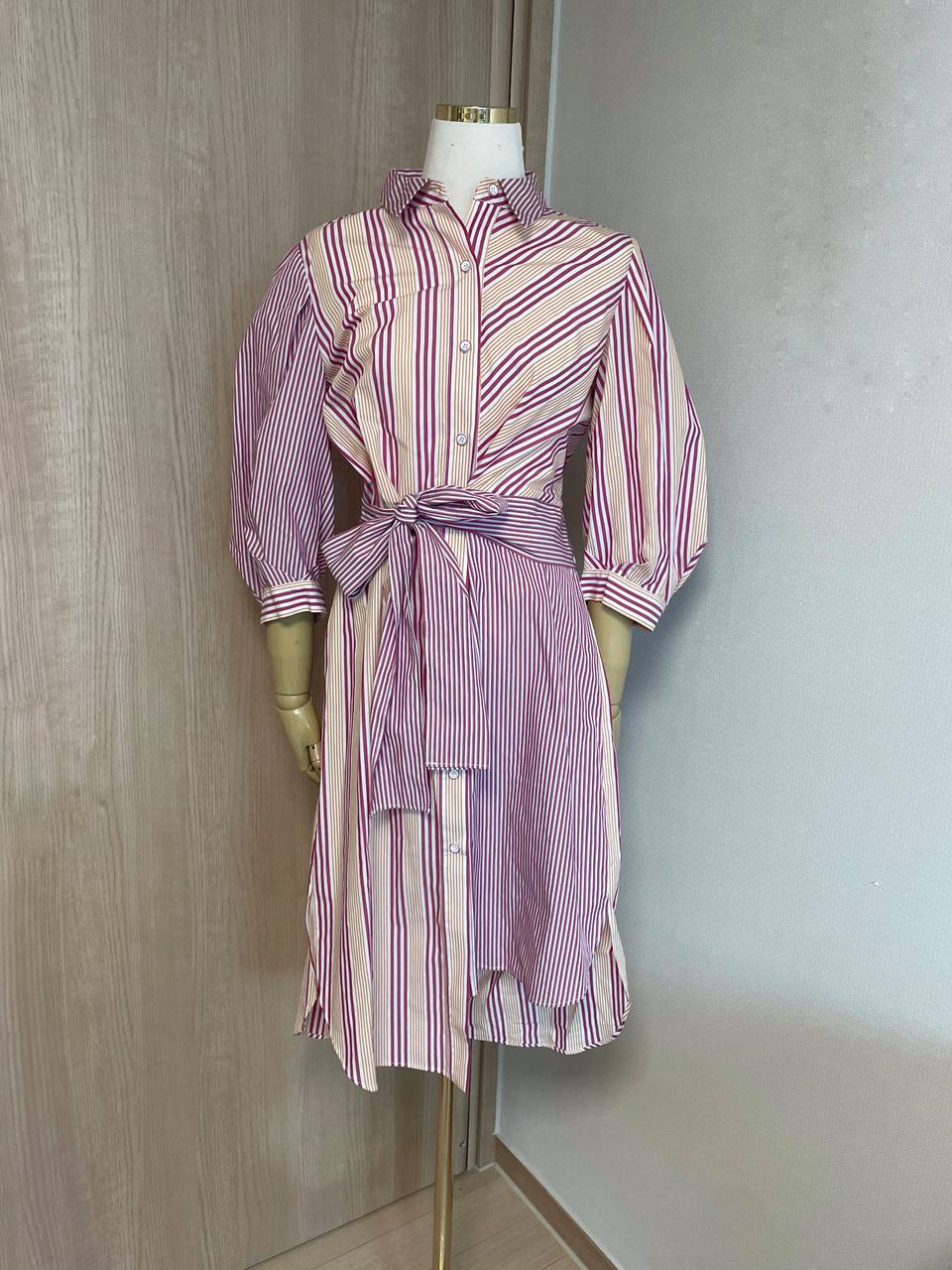 쥬시쥬디 스트라이프 셔츠언발원피스