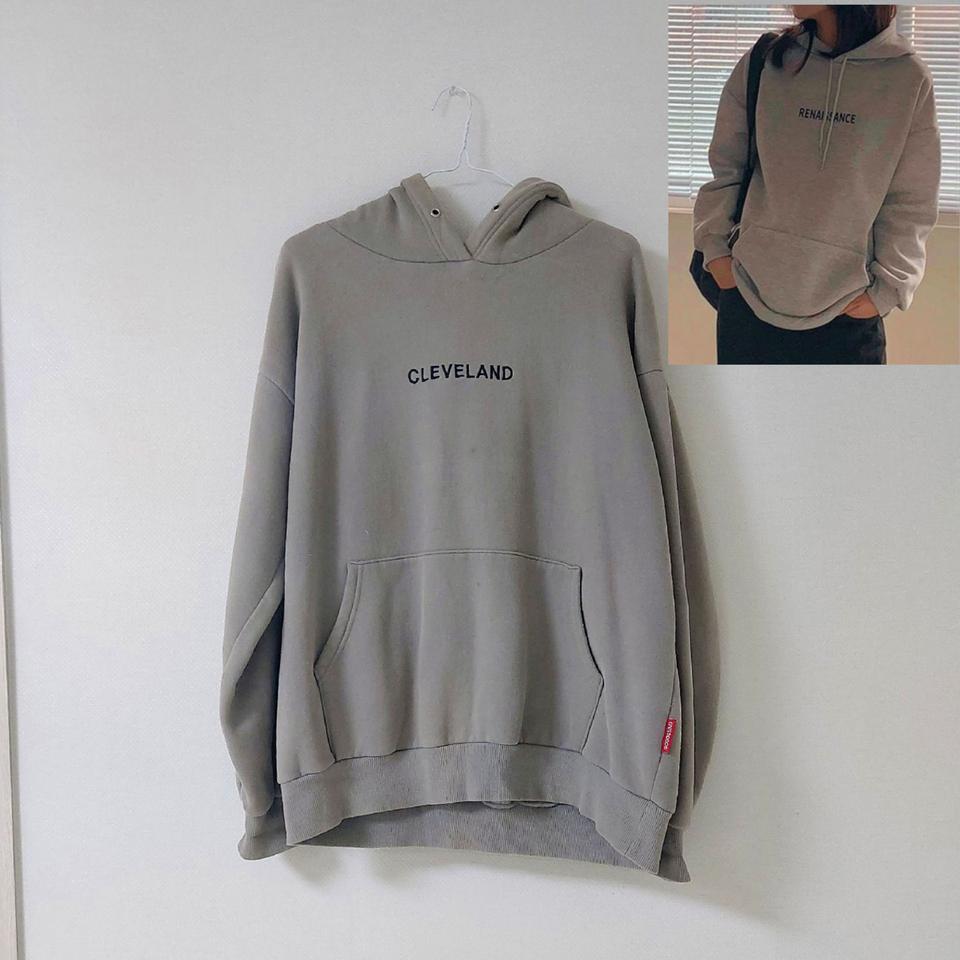 루즈핏 모카색 후드티 남녀공용