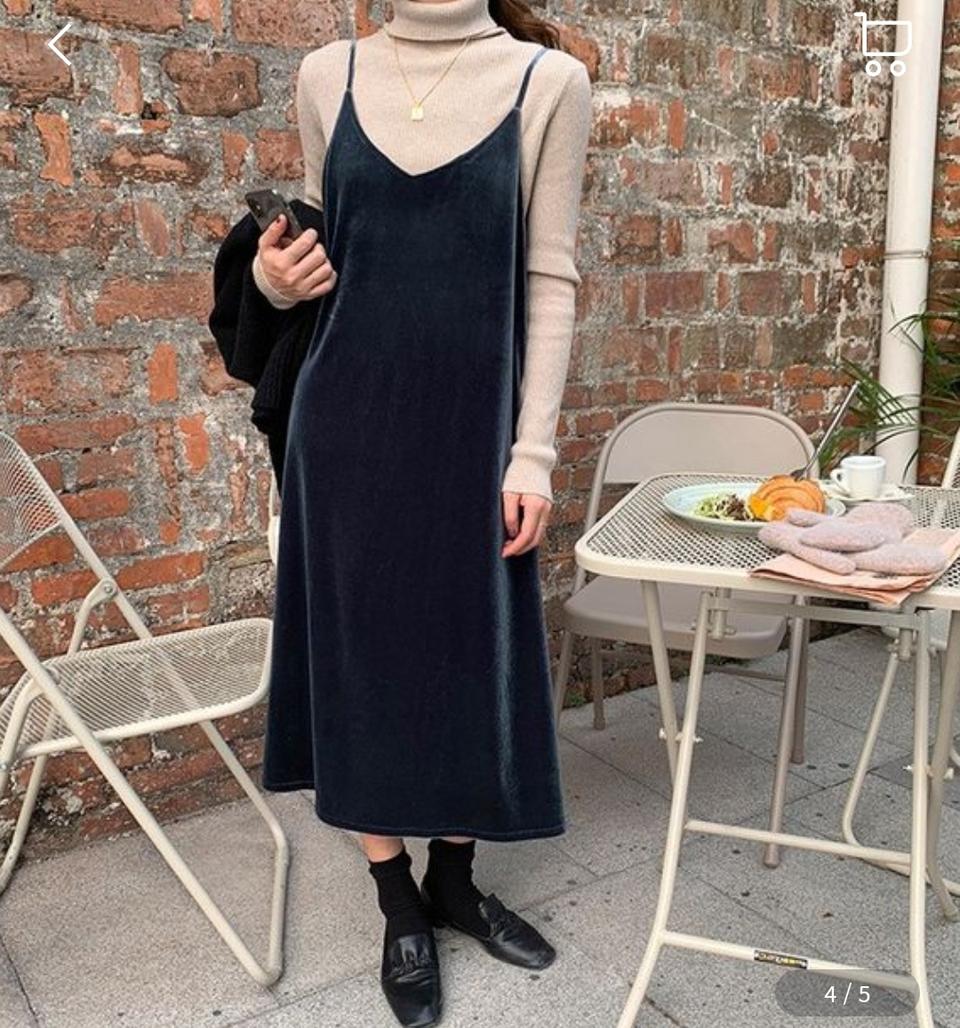 벨벳 뷔스티에 롱원피스