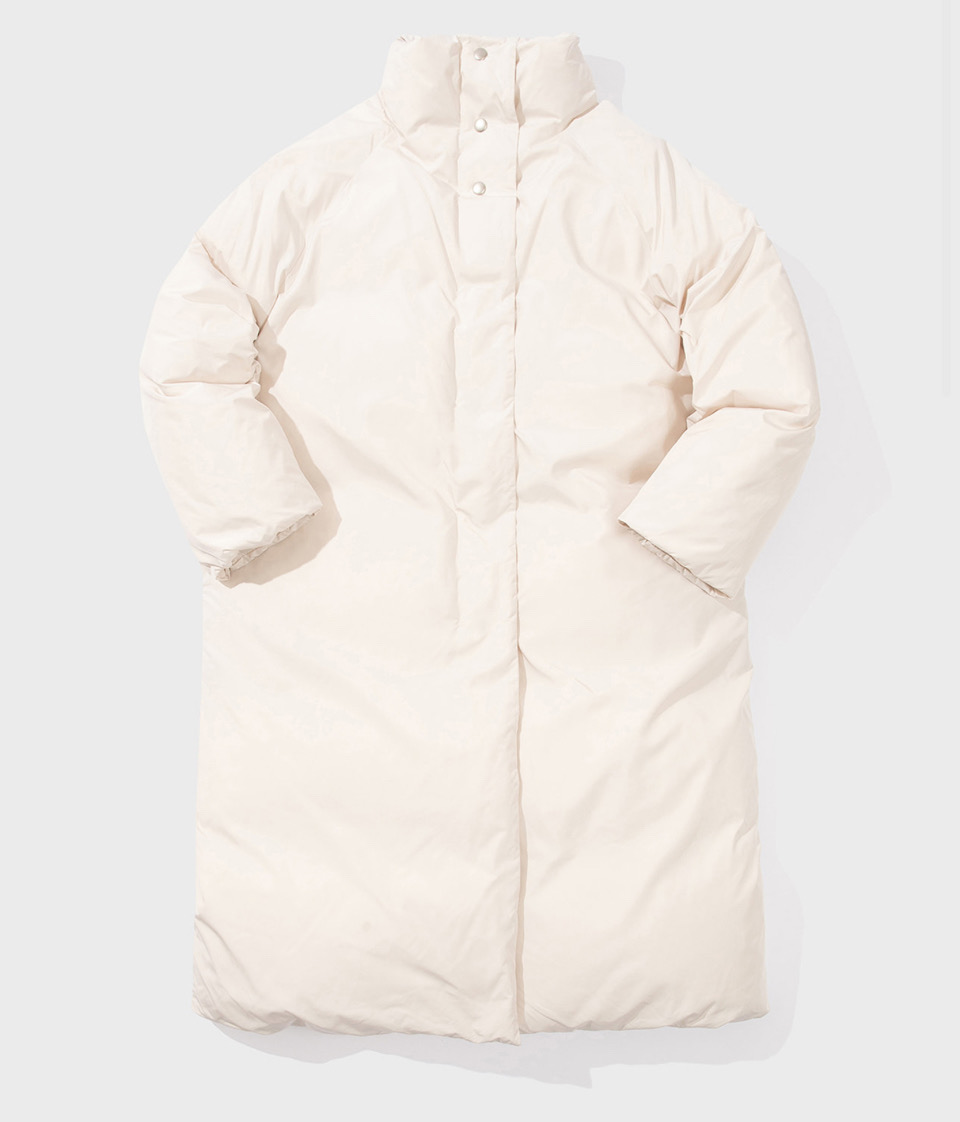 유노이아 구스다운 코트 화이트 롱패딩