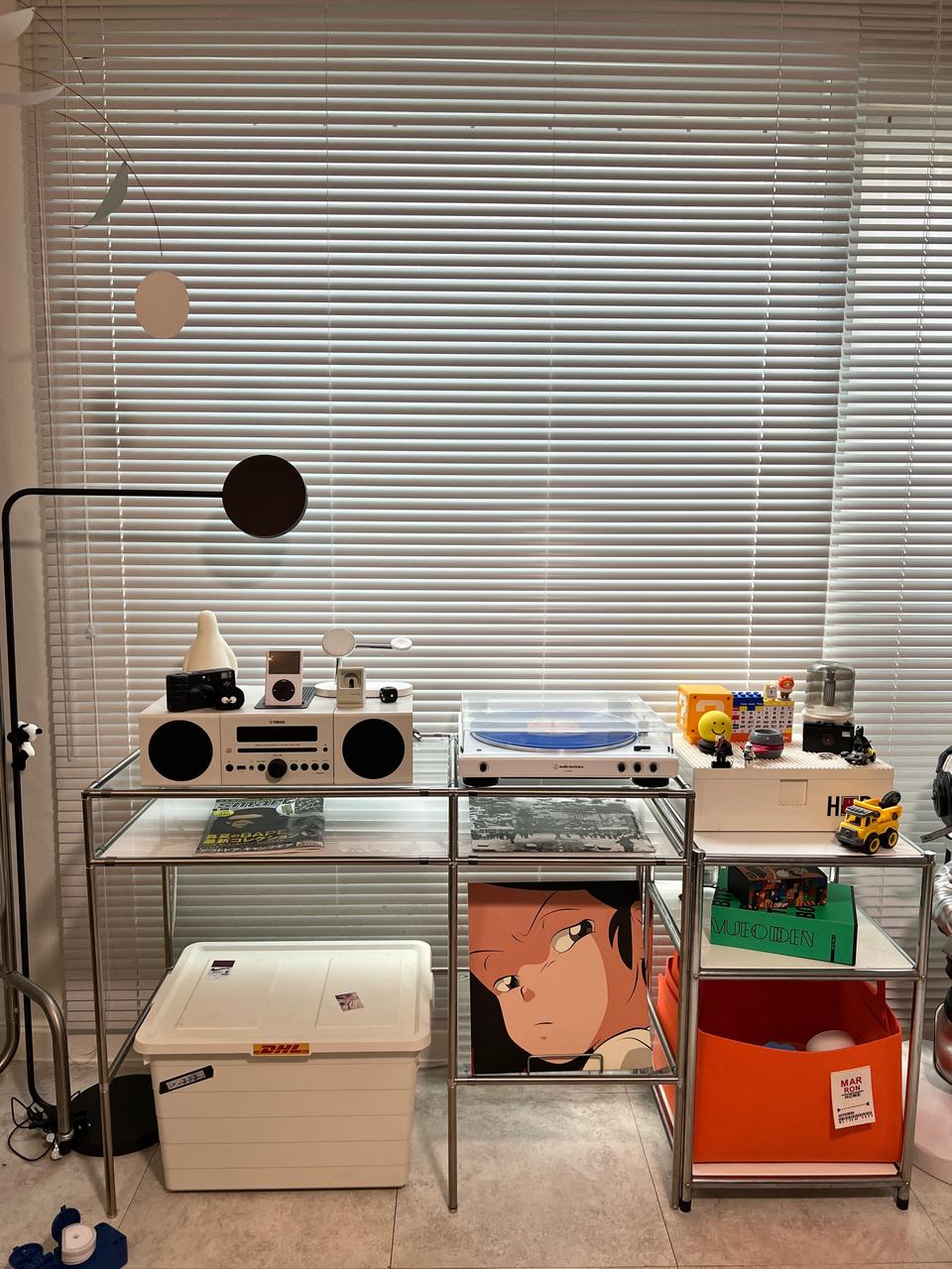 더블에프컬러랩 강화유리 모듈 데스크 & 모듈3단 선반