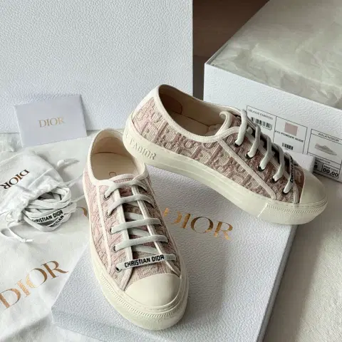 (미시착/새상품)디올 워크앤디올 오블리크 스니커즈 파우더 누드