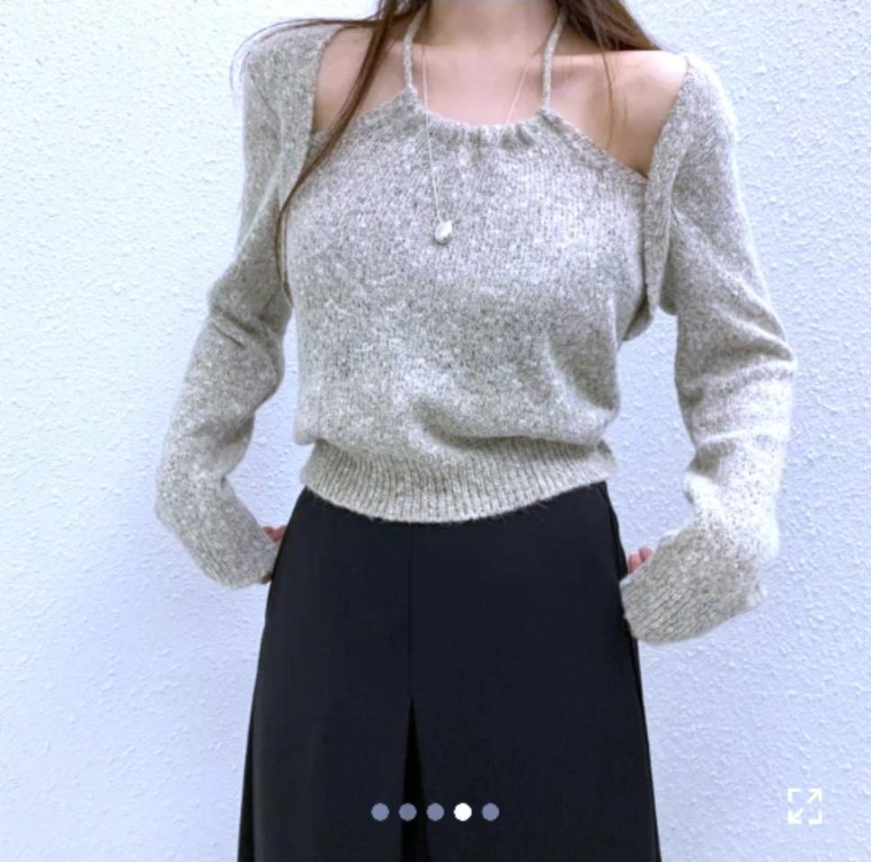 홀터넥 그레이 니트 새상품 반값판매