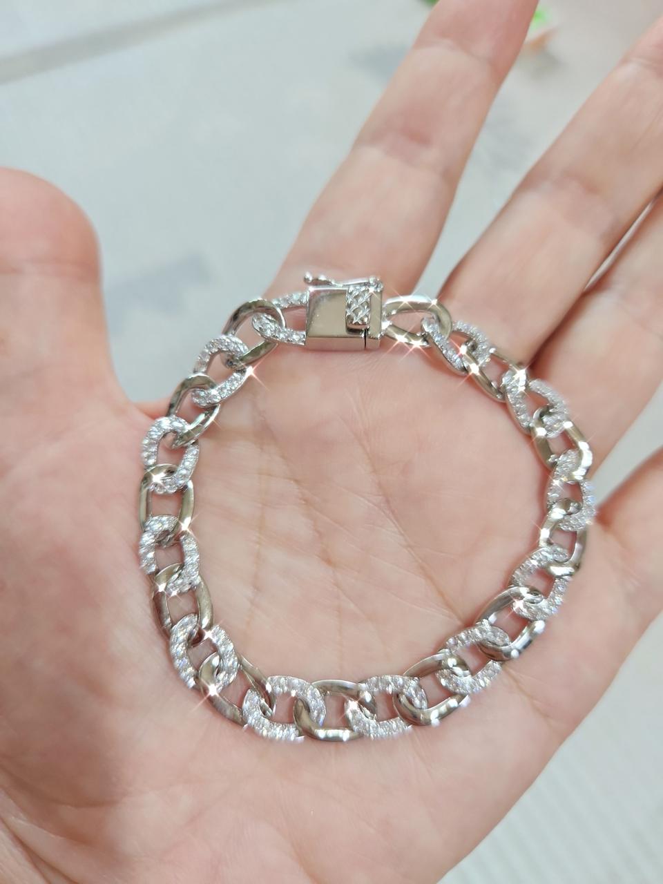 실버(s925) 볼드한 체인 팔찌 17cm