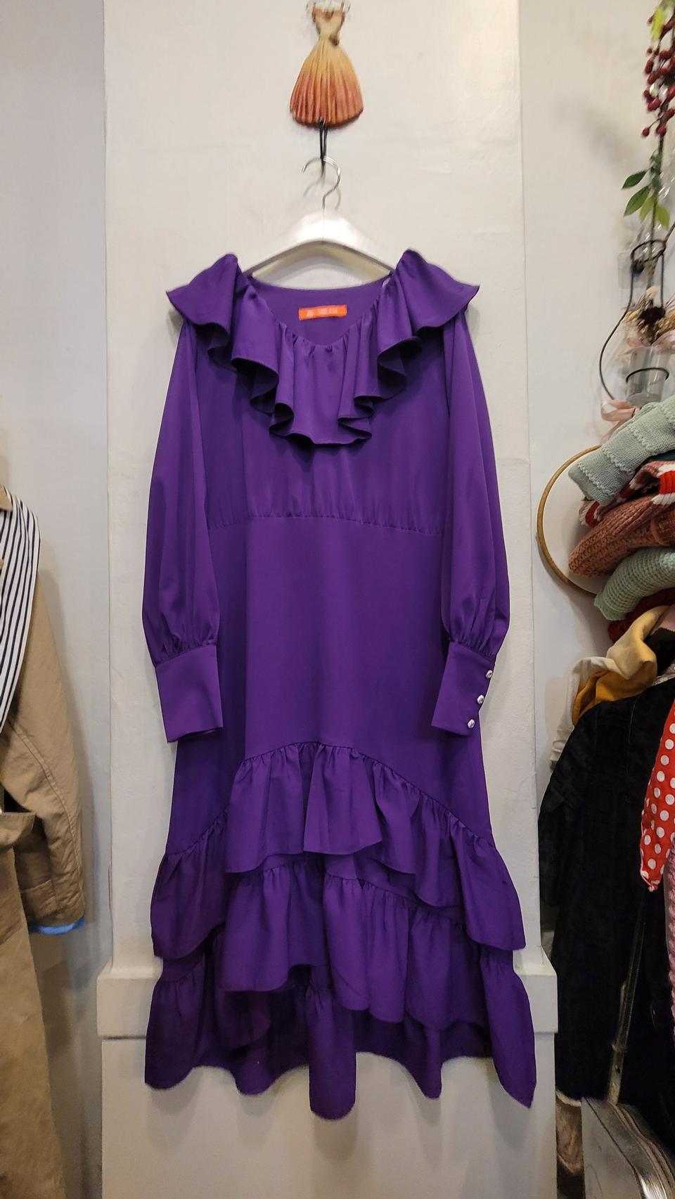 랑앤루 퍼플 프릴 원피스