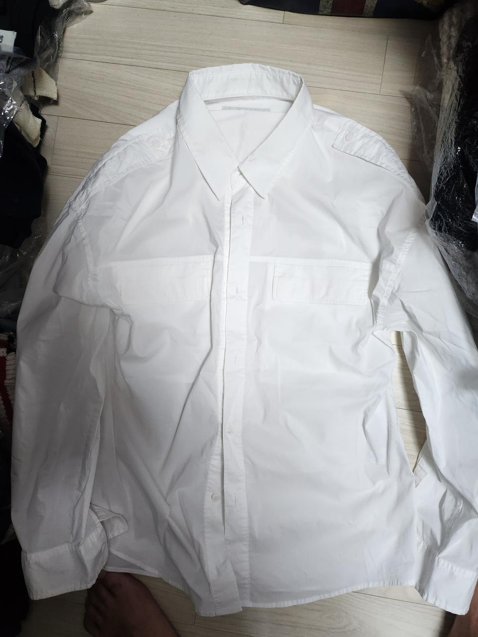 시스템옴므 정품 화이트 오버핏 뒤프린팅 105사이즈