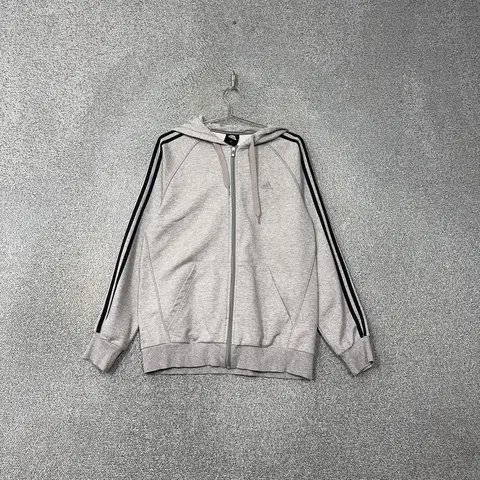 아디다스 삼선 기능성 그레이 후드 집업 105