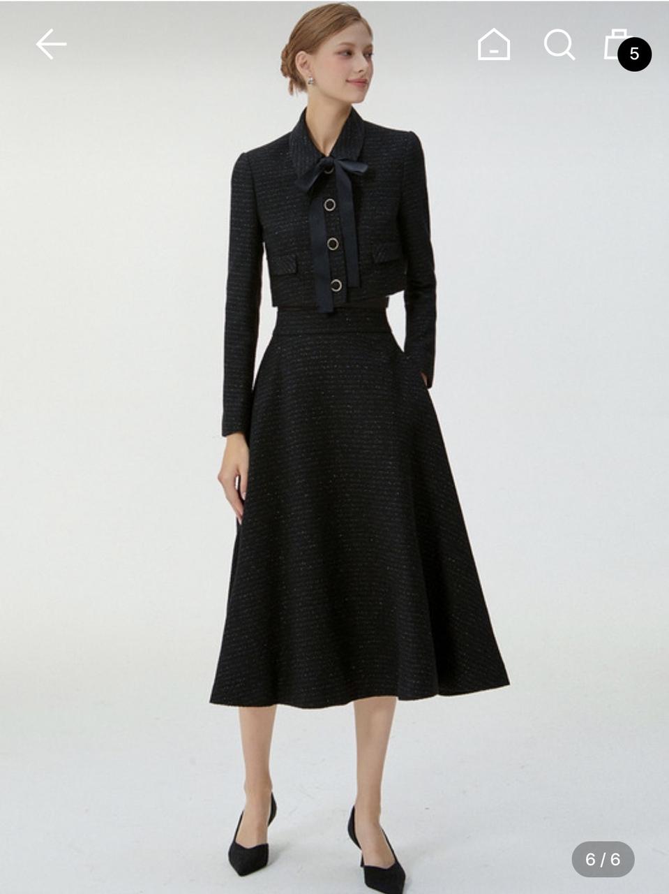 S(34)이바나 헬싱키 니키 셋업 niki tweed midi flare